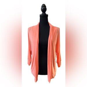 Tea and Rose Coral Open-Front Women's Lightweight Cardigan Rayon Sweater